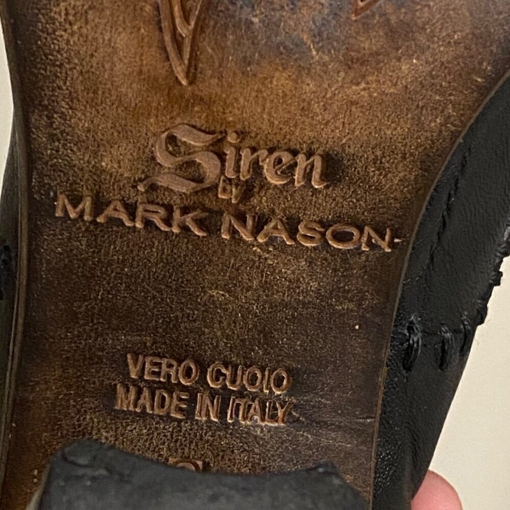 Siren by Mark Nason Black Leather Ankle Boots Size 6 - Picture 7 of 8